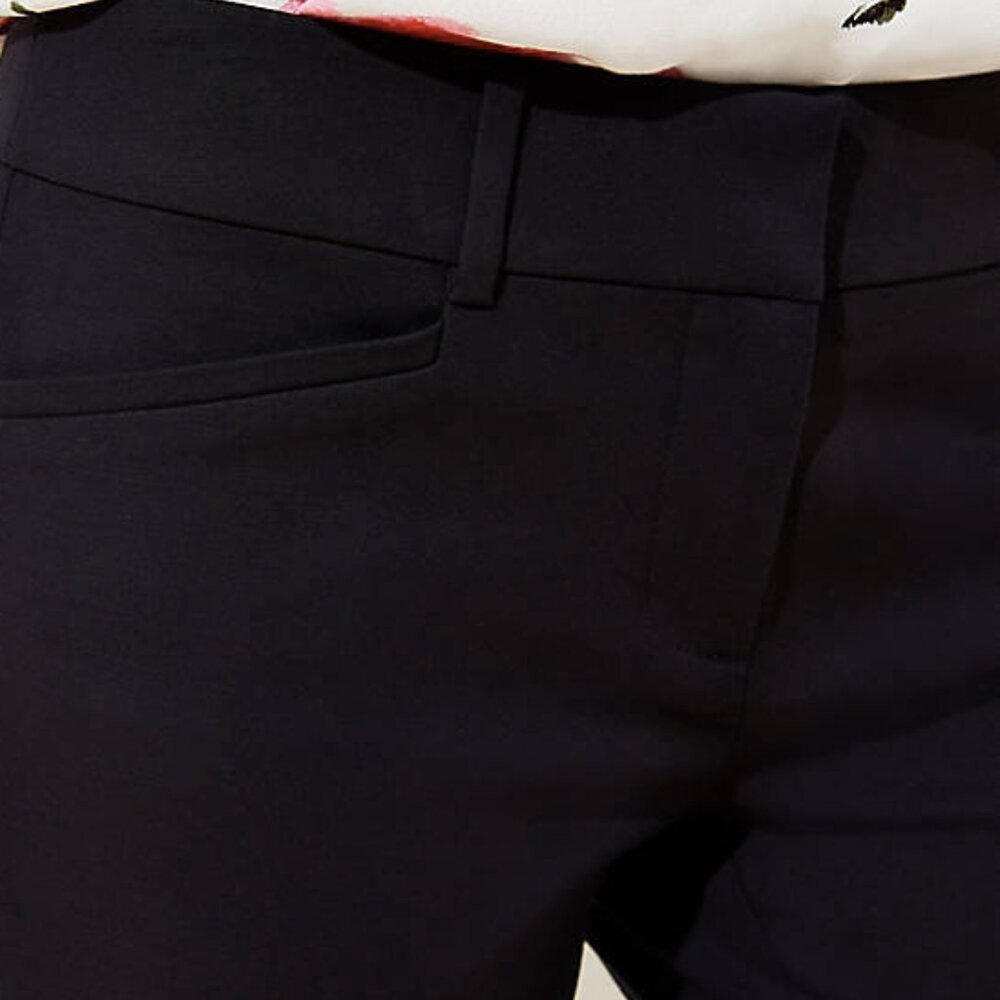NEW NWT Loft Petite The Riviera Cropped Pant Color: Black - Picture 3 of 3
